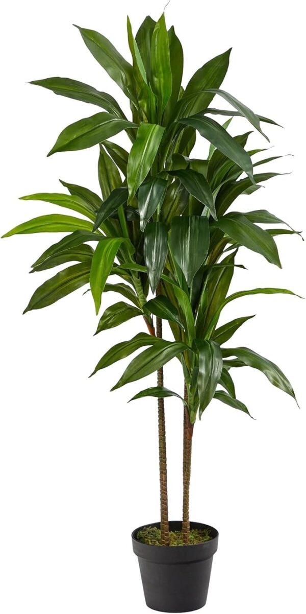 Natural 48" Dracaena Silk Plant (Real Touch) Green