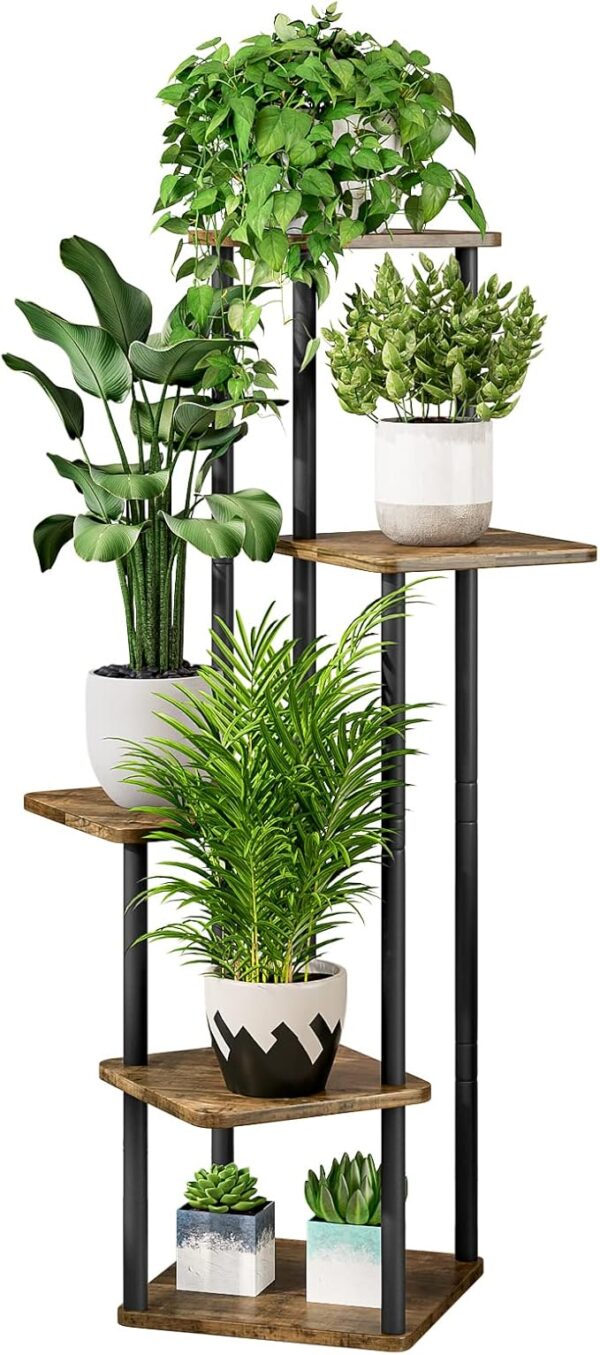 Plant Stand 5 Tier Indoor Metal Flower Shelf for Multiple Plants Corne