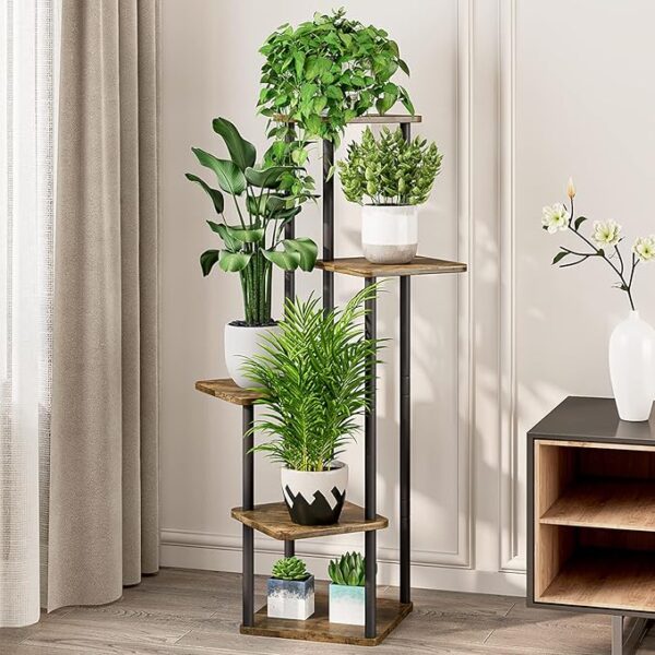 Plant Stand 5 Tier Indoor Metal Flower Shelf for Multiple Plants Corne - Image 2